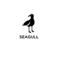 Simple seagull logo black outline line set silhouette logo icon designs vector for logo icon stamp Royalty Free Stock Photo