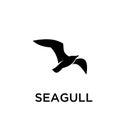 Simple seagull logo black outline line set silhouette logo icon designs vector for logo icon stamp Royalty Free Stock Photo