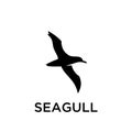 Simple seagull logo black outline line set silhouette logo icon designs vector for logo icon stamp