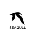 Simple seagull logo black outline line set silhouette logo icon designs vector for logo icon stamp Royalty Free Stock Photo