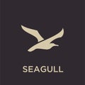 Simple seagull logo black outline line set silhouette logo icon designs vector for logo icon stamp Royalty Free Stock Photo