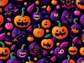 simple seamless doodle Halloween themed pattern