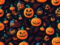 simple seamless doodle Halloween themed pattern