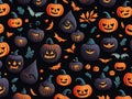 simple seamless doodle Halloween themed pattern