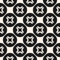 Simple seamless pattern with curved crosses in circular lattice Royalty Free Stock Photo