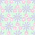 Simple seamless pattern with flowers. Floral vector illustration. Royalty Free Stock Photo