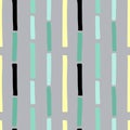 Simple seamless pattern. Green and yellow pastel colors, abstract hand drawn stripes, scandinavian childish minimal geometric Royalty Free Stock Photo