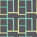 Simple seamless pattern. Green and yellow pastel colors, abstract hand drawn stripes, scandinavian childish minimal geometric Royalty Free Stock Photo