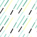 Simple seamless pattern. Green and yellow pastel colors, abstract hand drawn stripes, scandinavian childish minimal geometric Royalty Free Stock Photo