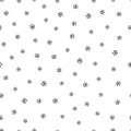 Simple seamless pattern of hand drawn snowflakes, winter background Royalty Free Stock Photo