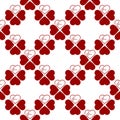 simple seamless pattern of red hearts on a white background, texture Royalty Free Stock Photo