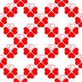 simple seamless pattern of red hearts on a white background, texture Royalty Free Stock Photo