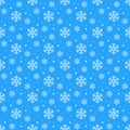 Simple seamless pattern with snowflakes. Winter endless background. Royalty Free Stock Photo