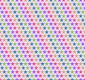 Simple seamless pattern of stars of different colors arranged diagonally.