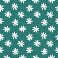 Simple seamless pattern with stylized daisies. Floral print.