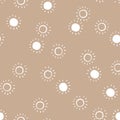 Simple seamless pattern of the sun. Minimalistic modern abstract pattern. Vector illustration for a minimalistic design. Modern el