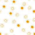 Simple seamless pattern of the sun. Minimalistic modern abstract pattern. Vector illustration for a minimalistic design. Modern el