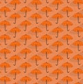 Simple seamless pattern with umbrellas