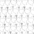 Simple seamless pattern. vector with stylized skeletons. ornament. hand drawing. Royalty Free Stock Photo