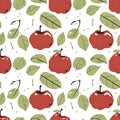 simple seamless red apple pattern