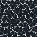 Simple seamless star shape vector pattern. Outlined background. Seamless repeating texture.