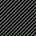 Simple seamless striped pattern, straight diagonal lines, black and white texture, vector background. Royalty Free Stock Photo