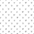 Simple seamless vector pattern of abstract hand-drawn hearts on a white background. Royalty Free Stock Photo