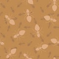 Simple seamless vector texture - ants Royalty Free Stock Photo
