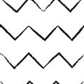 Simple seamless zigzag vector pattern. Strip texture brush Royalty Free Stock Photo