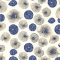 simple seashell pattern using blue white leaves , generated by AI