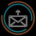 Simple Send mail Thin Line Vector Icon Royalty Free Stock Photo