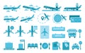 Simple Set of airport and airplane Related Vector icon graphic design illustration. Contains such illustration as landing, takeoff