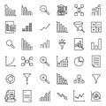 Simple set of analytic related outline icons. Royalty Free Stock Photo