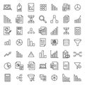 Simple set of analytic related outline icons. Royalty Free Stock Photo