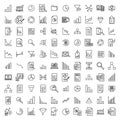 Simple set of analytic related outline icons. Royalty Free Stock Photo