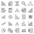 Simple set of analytic related outline icons. Royalty Free Stock Photo