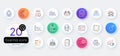 Simple set of Approved checklist, Messenger mail and Coffee beans line icons. For web application. Vector