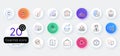 Simple set of Approved, Loan percent and Paint brush line icons. For web application. Vector Royalty Free Stock Photo