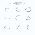 Line Arrow icon set. Line icons collection. Modern vector symbols. Royalty Free Stock Photo