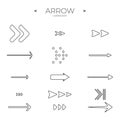 Line Arrow icon set. Line icons collection. Modern vector symbols. Royalty Free Stock Photo