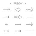 Line Arrow icon set. Line icons collection. Modern vector symbols. Royalty Free Stock Photo