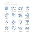 Line Artificial Intelligence Icons