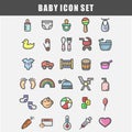 Simple set baby icon set 