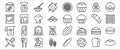Simple Set of bakery kitchen cooking Related Vector icon graphic design template. Contains such Icons as baking, bread, pudding,