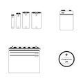 Simple Set of Batteries Related Vector Line Icons. Royalty Free Stock Photo