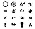 Simple Set of bicycle spare part shop Related Vector icon user interface graphic design. Contains such Icons as frame, tyre, gear