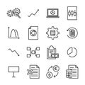 Simple set of big data related outline icons. Royalty Free Stock Photo