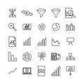 Simple set of big data related outline icons. Royalty Free Stock Photo