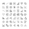 Simple set of big data related outline icons. Royalty Free Stock Photo