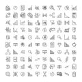 Simple set of big data related outline icons. Royalty Free Stock Photo